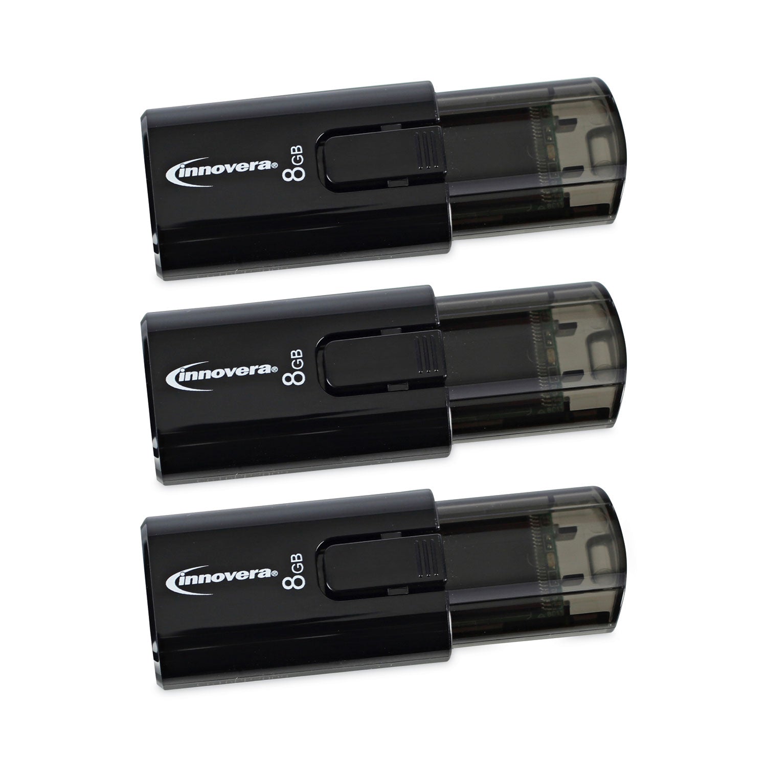 Innovera USB 3.0 Flash Drive, 8 GB, 3/Pack (82308)