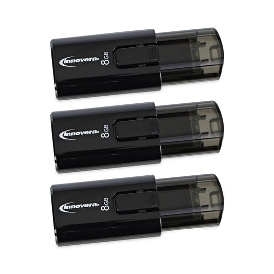 Innovera USB 3.0 Flash Drive, 8 GB, 3/Pack (82308)