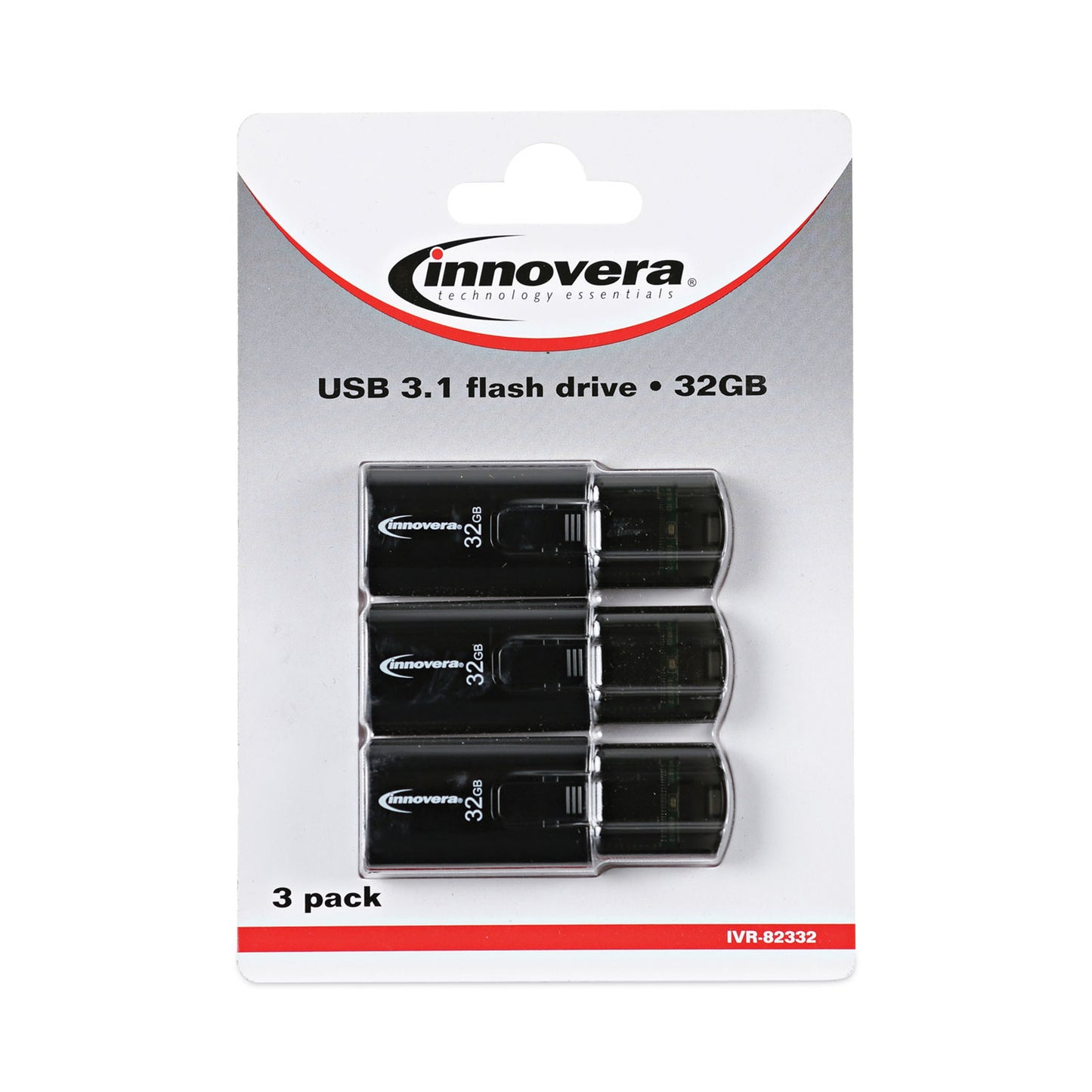 Innovera USB 3.0 Flash Drive, 32 GB, 3/Pack (82332)