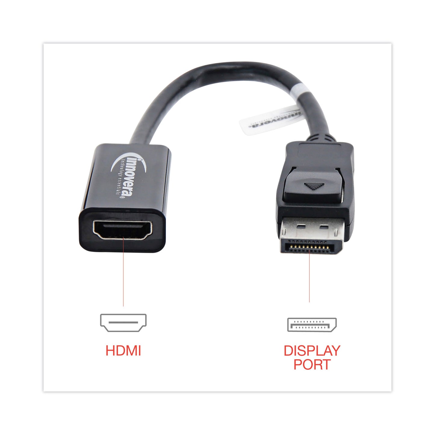 Innovera DisplayPort-HDMI Adapter, 0.65 ft, Black (30042)