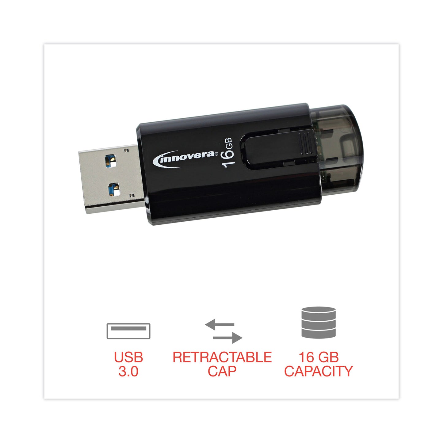 Innovera USB 3.0 Flash Drive, 16 GB (82016)