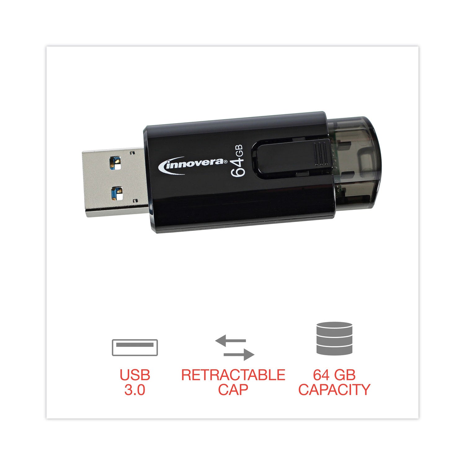 Innovera USB 3.0 Flash Drive, 64 GB (82064)