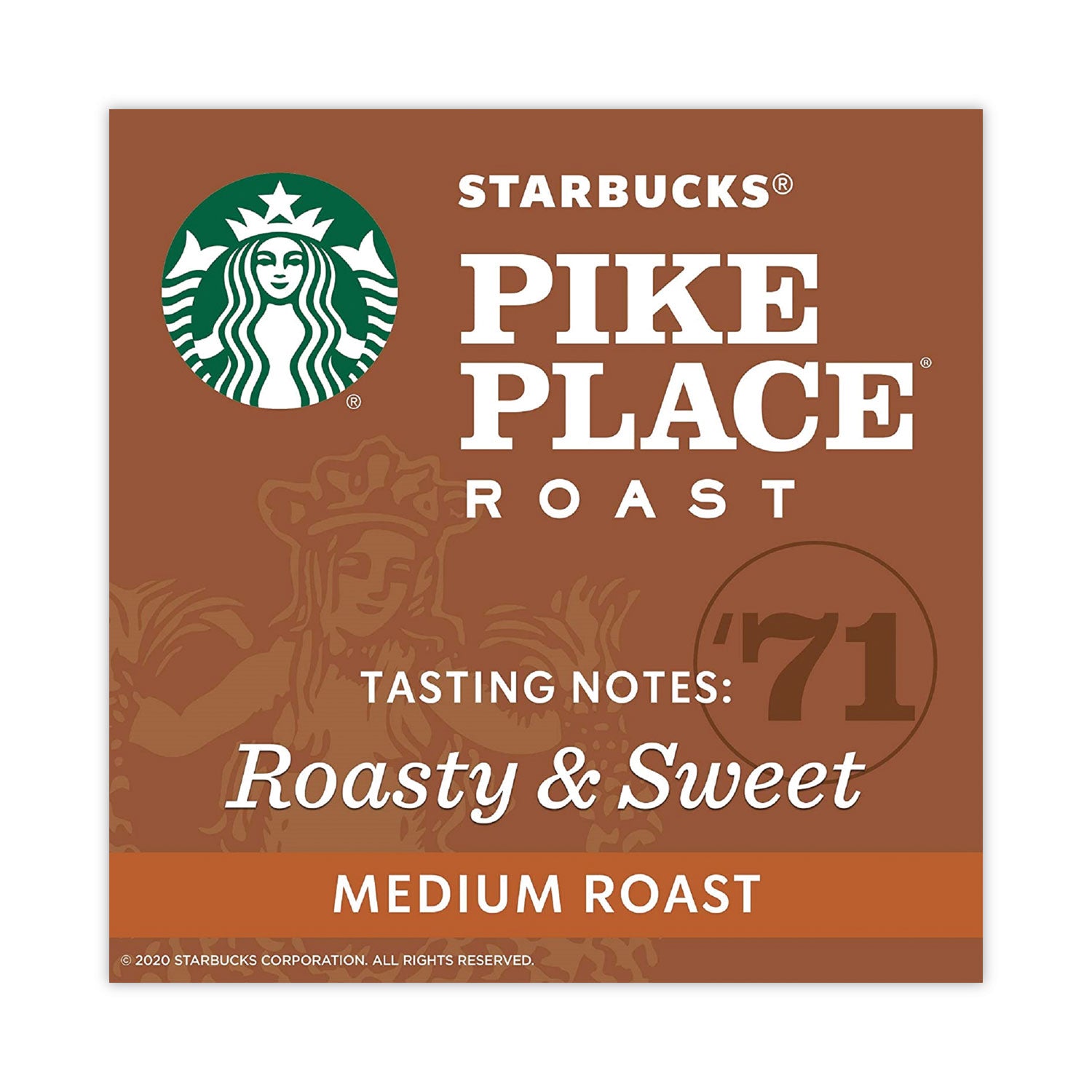 Starbucks Whole Bean Coffee, Pike Place Roast, 1 lb Bag, 6/Carton (11017854CT)