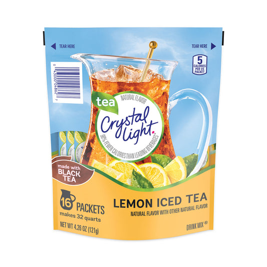 Crystal Light Flavored Drink Mix Pitcher Packs, Iced Tea, 0.14 oz Packets, 16 Packets/Pouch, 1 Pouch/Carton (22000553)