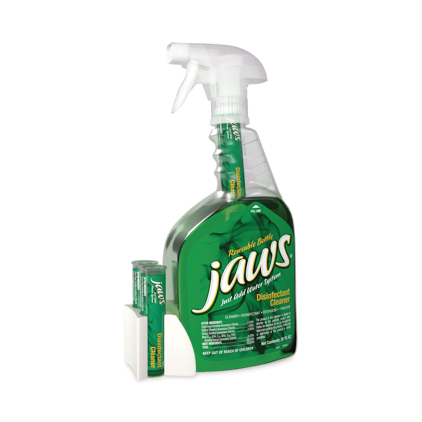 AbilityOne 7930016005752, SKILCRAFT JAWS Disinfectant Cleaner Kit, 32 oz Spray Bottle and 2 Refills