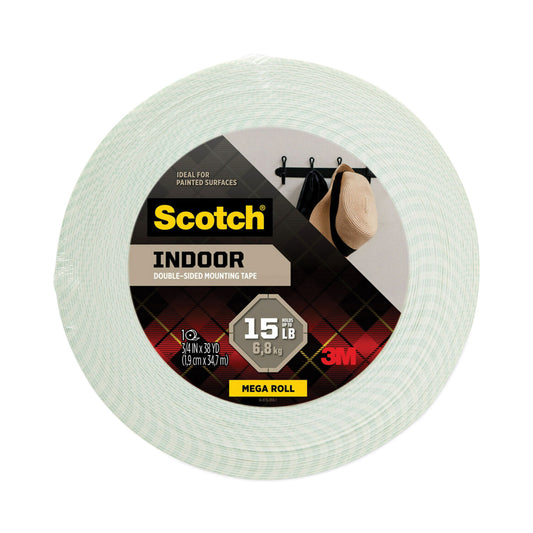 Scotch Permanent High-Density Foam Mounting Tape, Holds Up to 2 lbs, 0.75" x 38 yds, White (110MR)