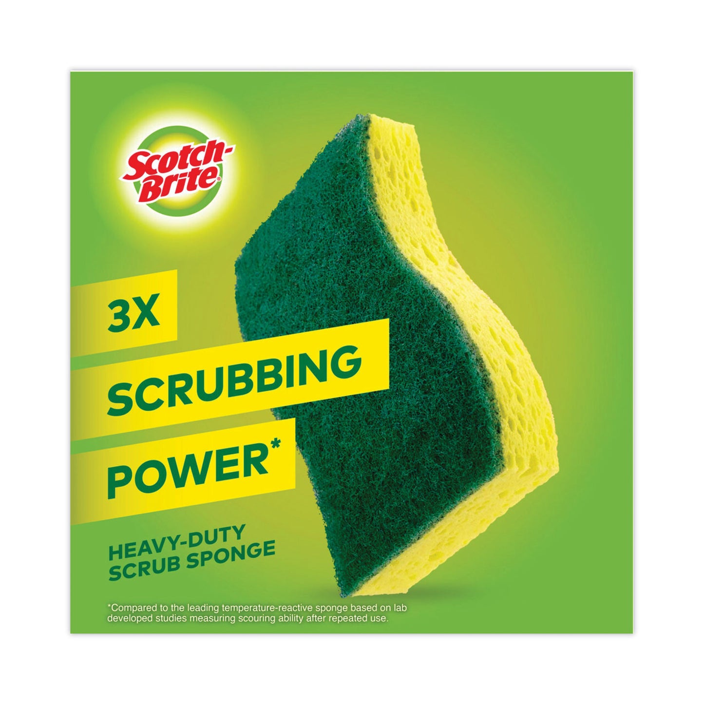 Scotch-Brite Heavy-Duty Scrub Sponge, 4.5 x 2.7, 0.6" Thick, Yellow/Green, 6/Pack (426)