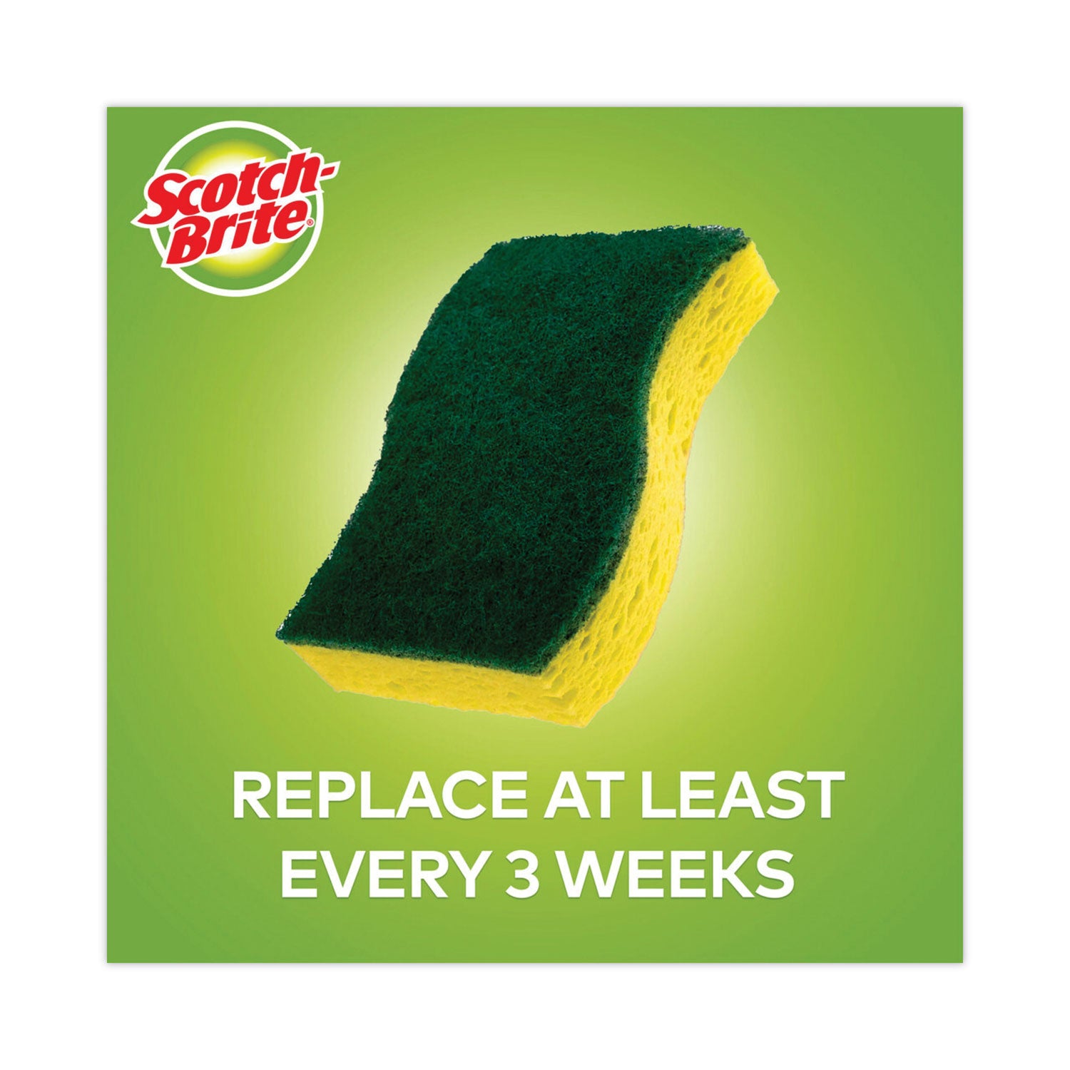 Scotch-Brite Heavy-Duty Scrub Sponge, 4.5 x 2.7, 0.6" Thick, Yellow/Green, 6/Pack (426)