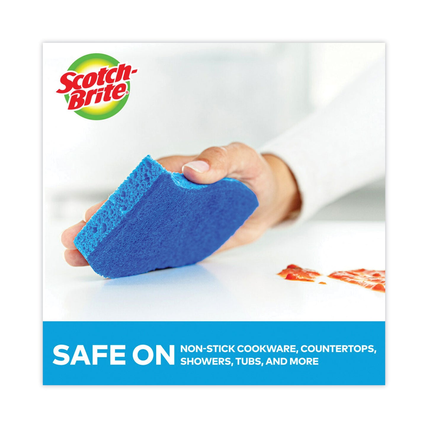 Scotch-Brite Non-Scratch Multi-Purpose Scrub Sponge, 4.4 x 2.6, 0.8" Thick, Blue, 6/Pack (526)