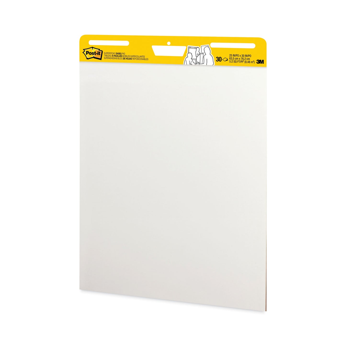 Post-it Vertical-Orientation Self-Stick Easel Pad Value Pack, Unruled, 25 x 30, White, 30 Sheets, 4/Carton (559VAD)