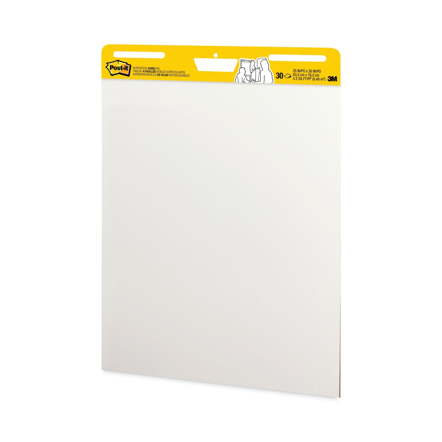 Post-it Vertical-Orientation Self-Stick Easel Pad Value Pack, Unruled, 25 x 30, White, 30 Sheets, 4/Carton (559VAD)