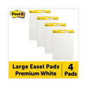 Post-it Vertical-Orientation Self-Stick Easel Pad Value Pack, Unruled, 25 x 30, White, 30 Sheets, 4/Carton (559VAD)