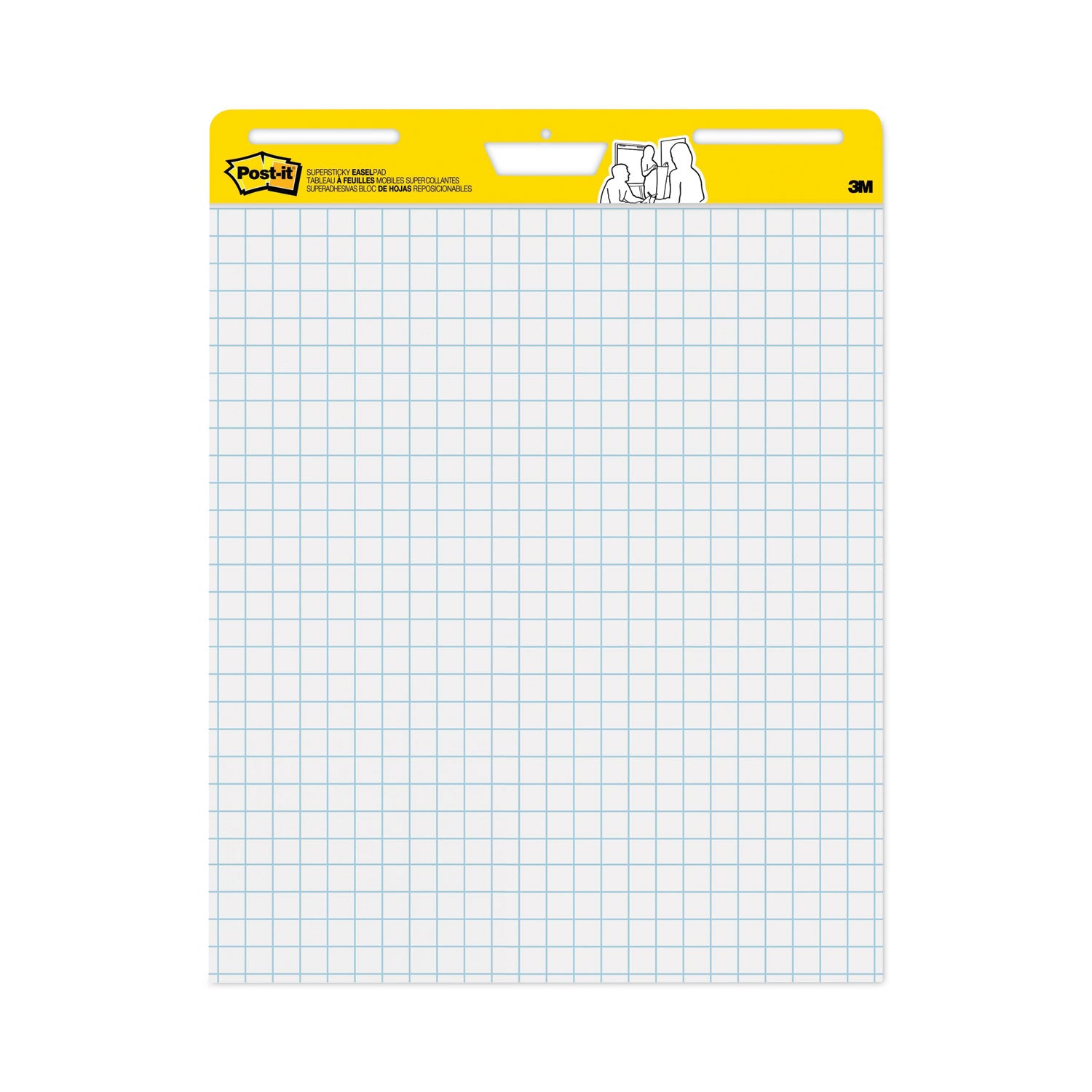 Post-it Vertical-Orientation Self-Stick Easel Pads, Quadrille Rule (1 sq/in), 25 x 30, White, 30 Sheets, 2/Carton (560)