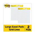 Post-it Vertical-Orientation Self-Stick Easel Pads, Quadrille Rule (1 sq/in), 25 x 30, White, 30 Sheets, 2/Carton (560)