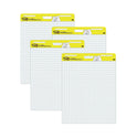 Post-it Vertical-Orientation Self-Stick Easel Pad Value Pack, Quadrille Rule (1 sq/in), 25 x 30, White, 30 Sheets, 4/Carton (560VAD4PK)