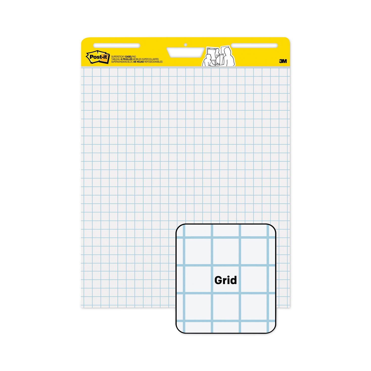 Post-it Vertical-Orientation Self-Stick Easel Pad Value Pack, Quadrille Rule (1 sq/in), 25 x 30, White, 30 Sheets, 4/Carton (560VAD4PK)