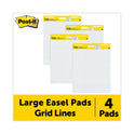 Post-it Vertical-Orientation Self-Stick Easel Pad Value Pack, Quadrille Rule (1 sq/in), 25 x 30, White, 30 Sheets, 4/Carton (560VAD4PK)