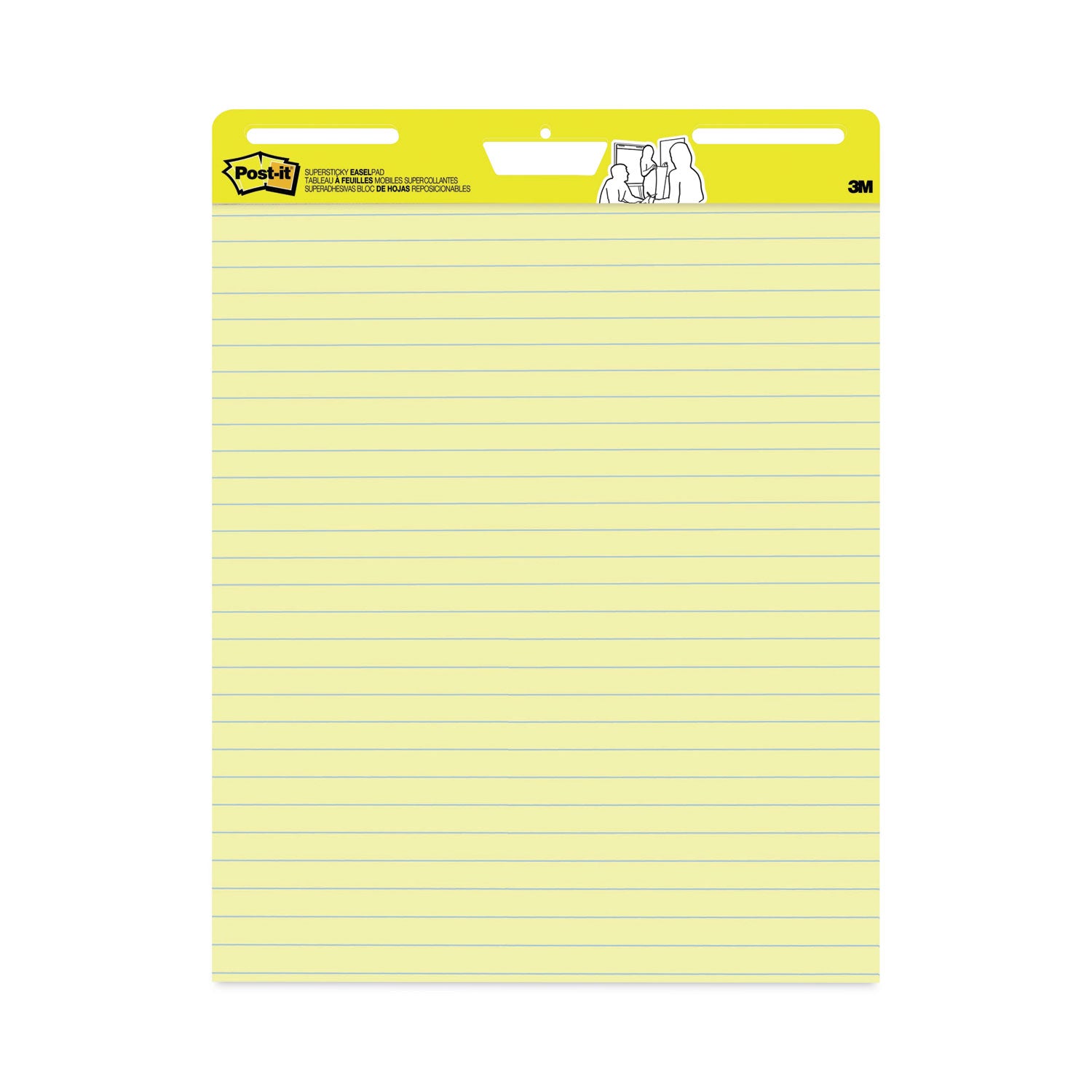 Post-it Vertical-Orientation Self-Stick Easel Pads, Presentation Format (1.5" Rule), 25 x 30, Yellow, 30 Sheets, 2/Carton (561)