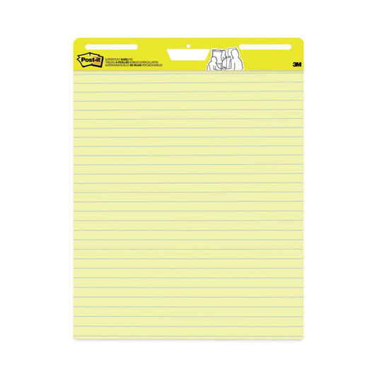 Post-it Vertical-Orientation Self-Stick Easel Pads, Presentation Format (1.5" Rule), 25 x 30, Yellow, 30 Sheets, 2/Carton (561)