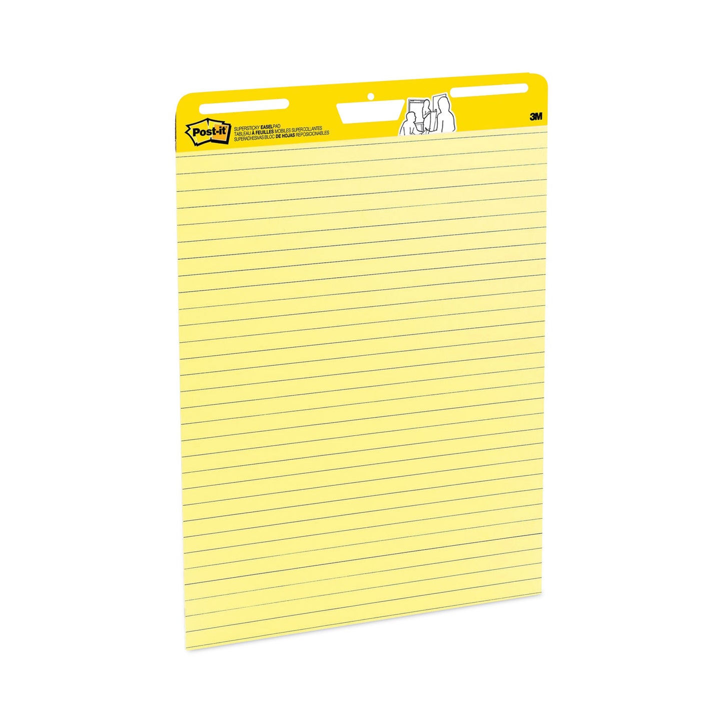 Post-it Vertical-Orientation Self-Stick Easel Pads, Presentation Format (1.5" Rule), 25 x 30, Yellow, 30 Sheets, 2/Carton (561)