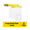 Post-it Vertical-Orientation Self-Stick Easel Pads, Presentation Format (1.5" Rule), 25 x 30, White, 30 Sheets, 2/Pack (561WLVAD2PK)