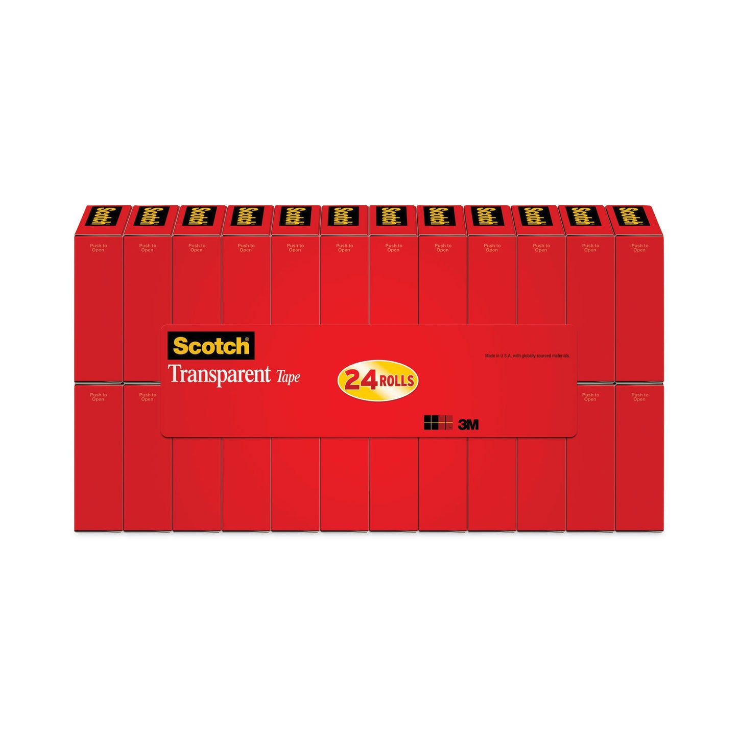 Scotch Transparent Tape, 1" Core, 0.75" x 83.33 ft, Transparent, 24/Pack (600K24)