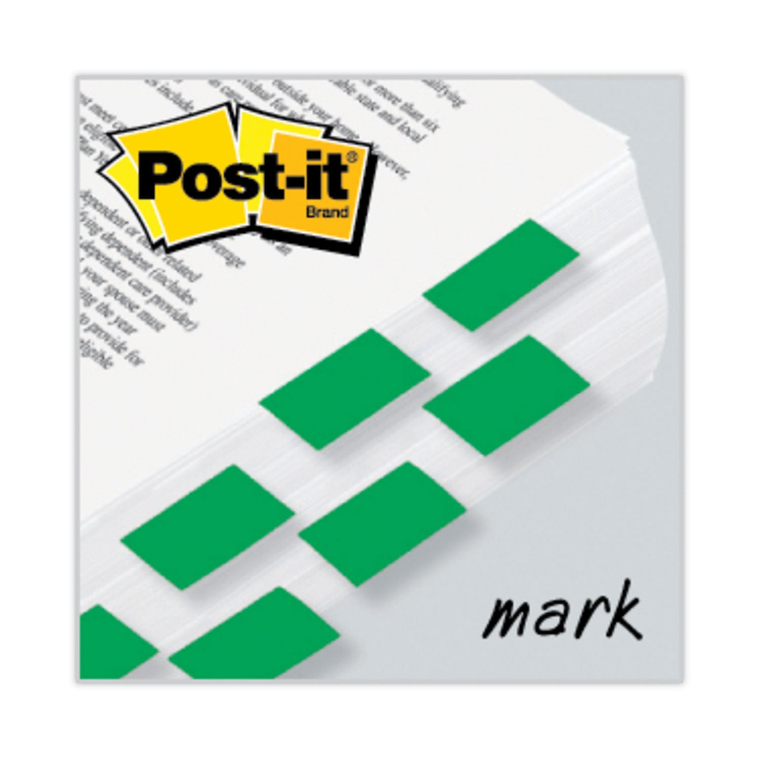 Post-it Standard Page Flags in Dispenser, Green, 50 Flags/Dispenser, 2 Dispensers/Pack (680GN2)