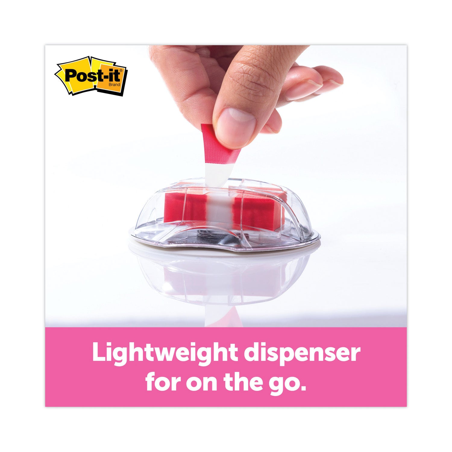 Post-it High Volume Flag Dispenser, "Sign Here", Red, 200 Flags/Dispenser (680HVSHR)