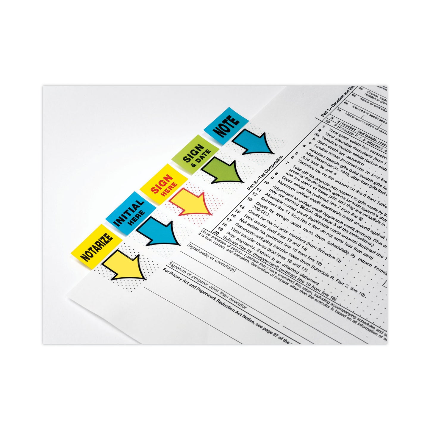 Post-it Arrow Message 1" Page Flags, "Initial Here", Blue, 50 Flags Dispensers/2 Dispensers/Pack (680IH2)