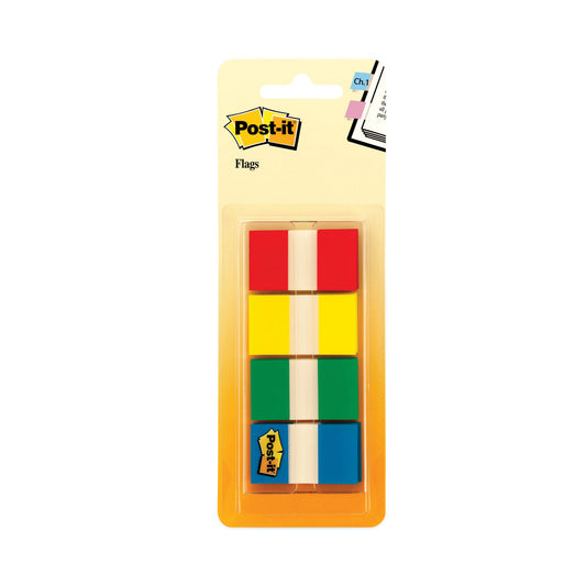 Post-it Page Flags in Portable Dispenser, Assorted Primary, 160 Flags/Dispenser (680RYGB2)