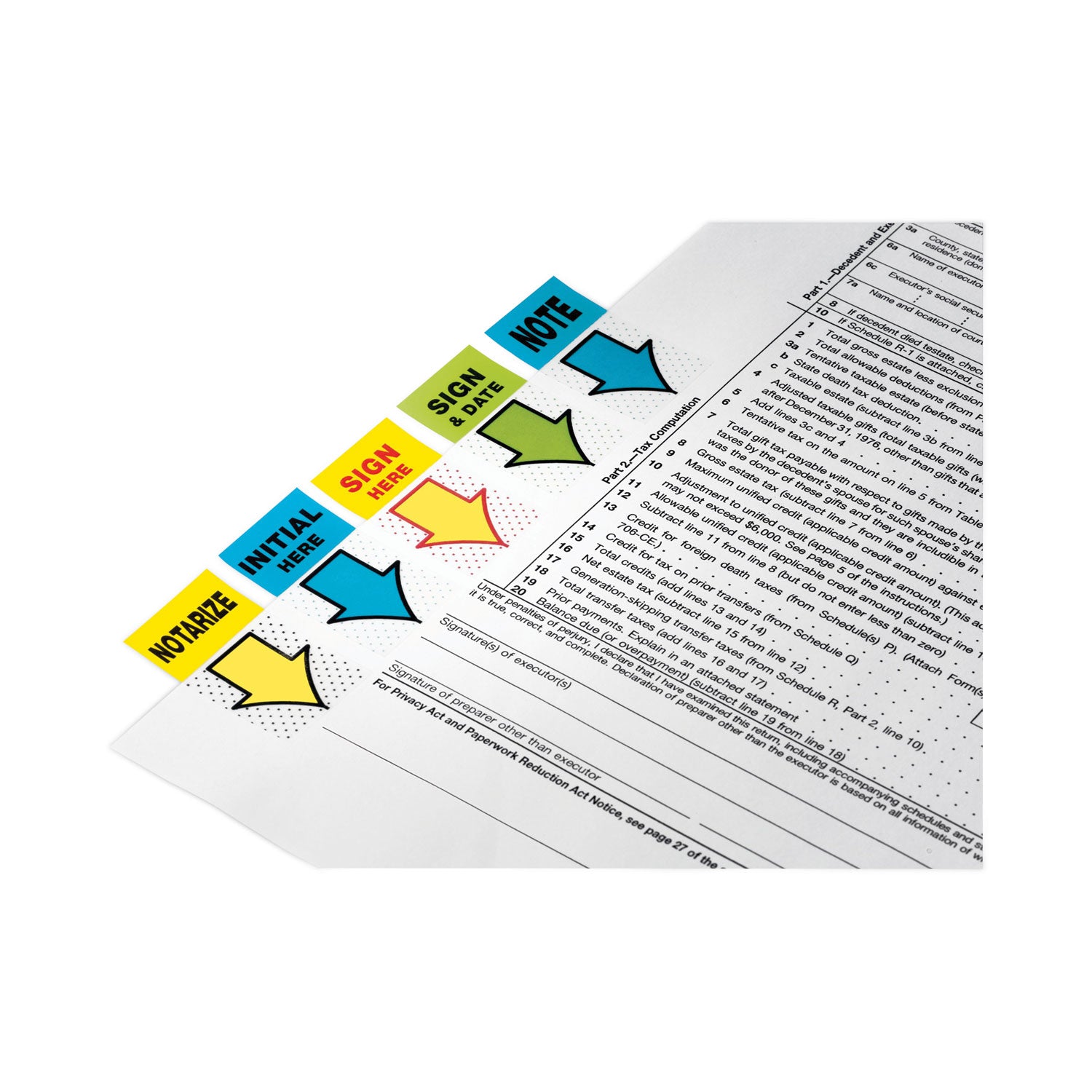 Post-it Arrow Message 1" Page Flags, "Sign and Date", Green, 50 Flags/Dispenser, 2 Dispensers/Pack (680SD2)