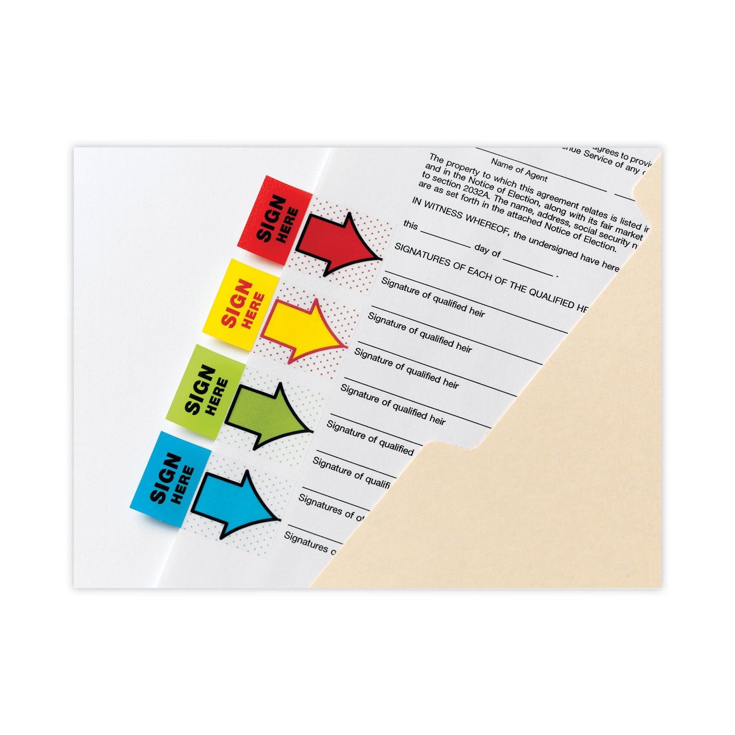 Post-it Arrow Message 1" Page Flags, "Sign and Date", Green, 50 Flags/Dispenser, 2 Dispensers/Pack (680SD2)