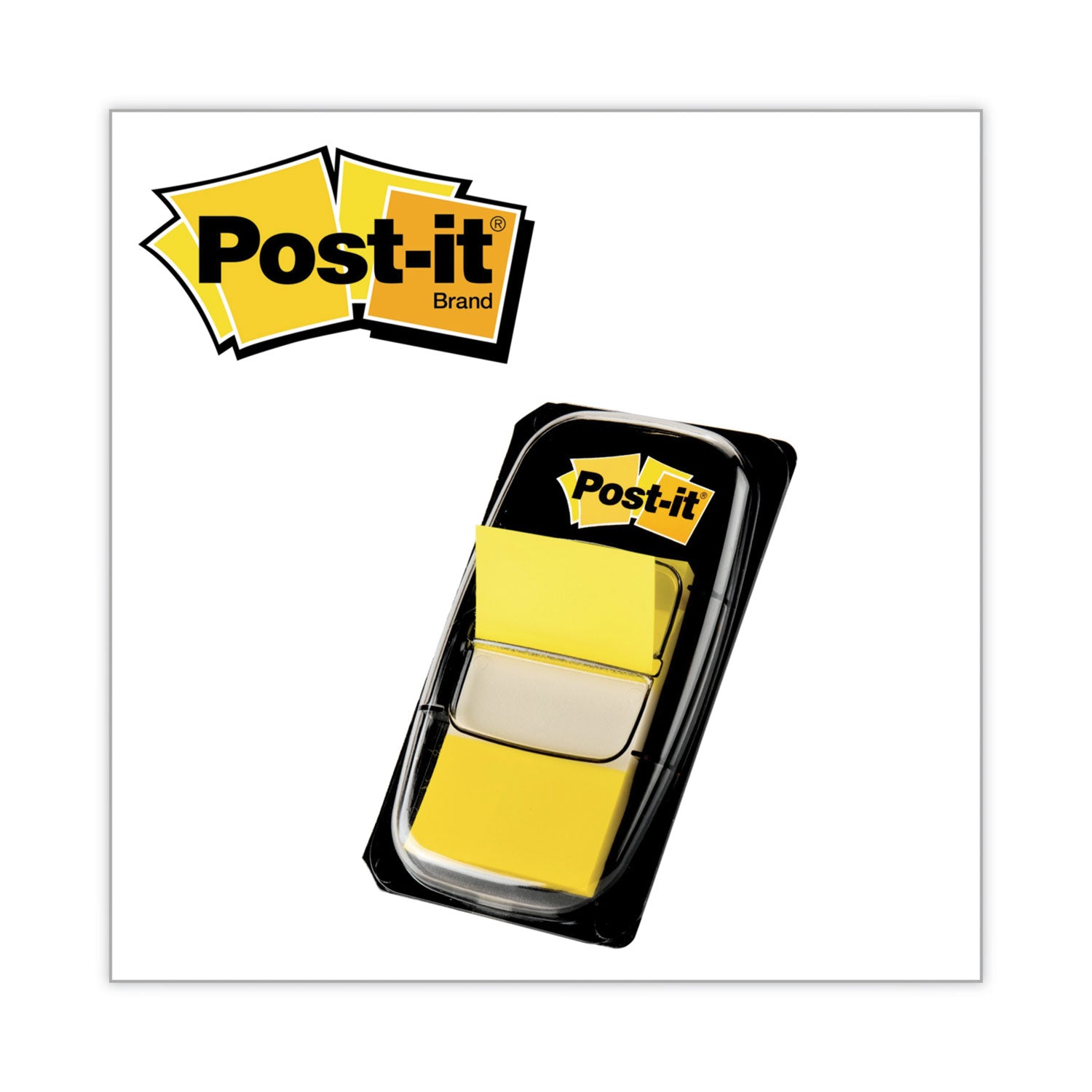 Post-it Marking Page Flags in Dispensers, Yellow, 50 Flags/Dispenser, 12 Dispensers/Box (680YW12)