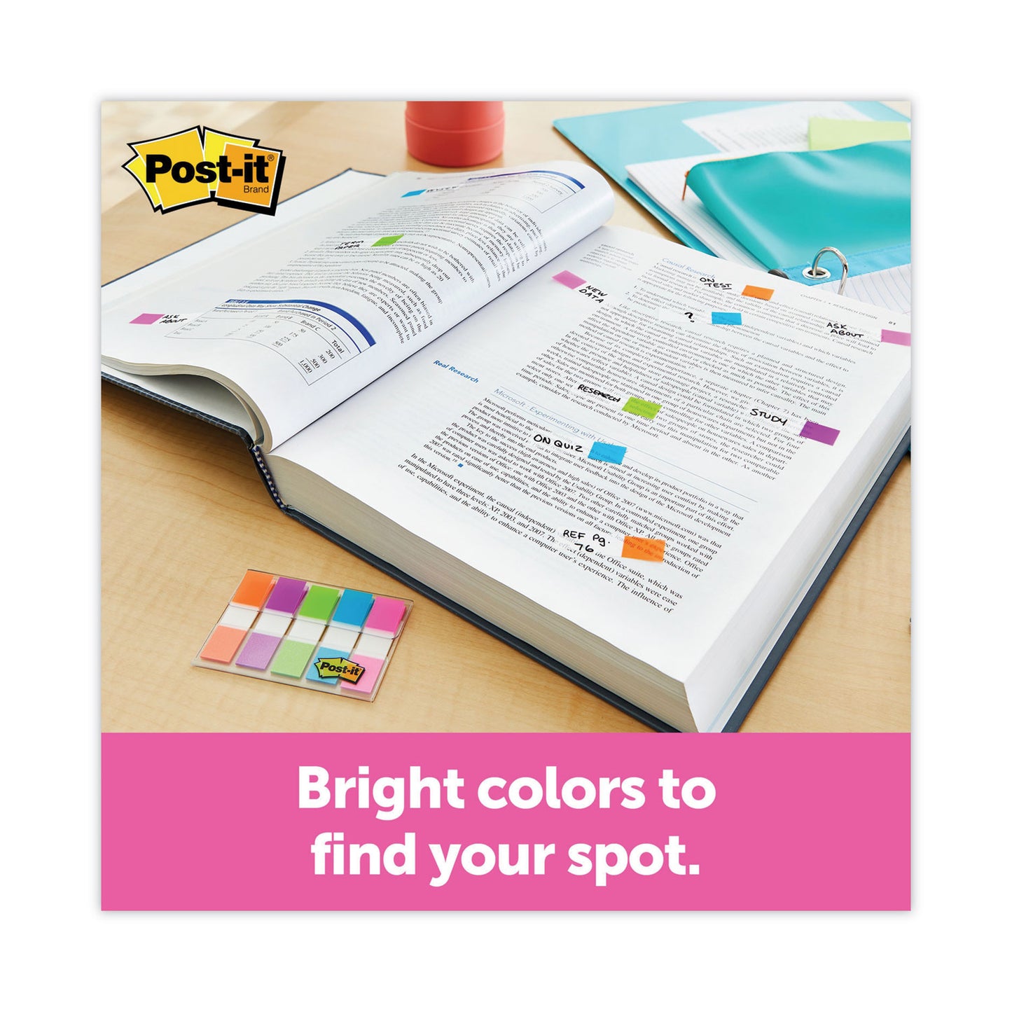 Post-it Page Flag Value Pack, 0.5 x 1.75, Assorted Colors, 280 Page Flags, 48, 1/2" Arrows/Pack (683VAD1)