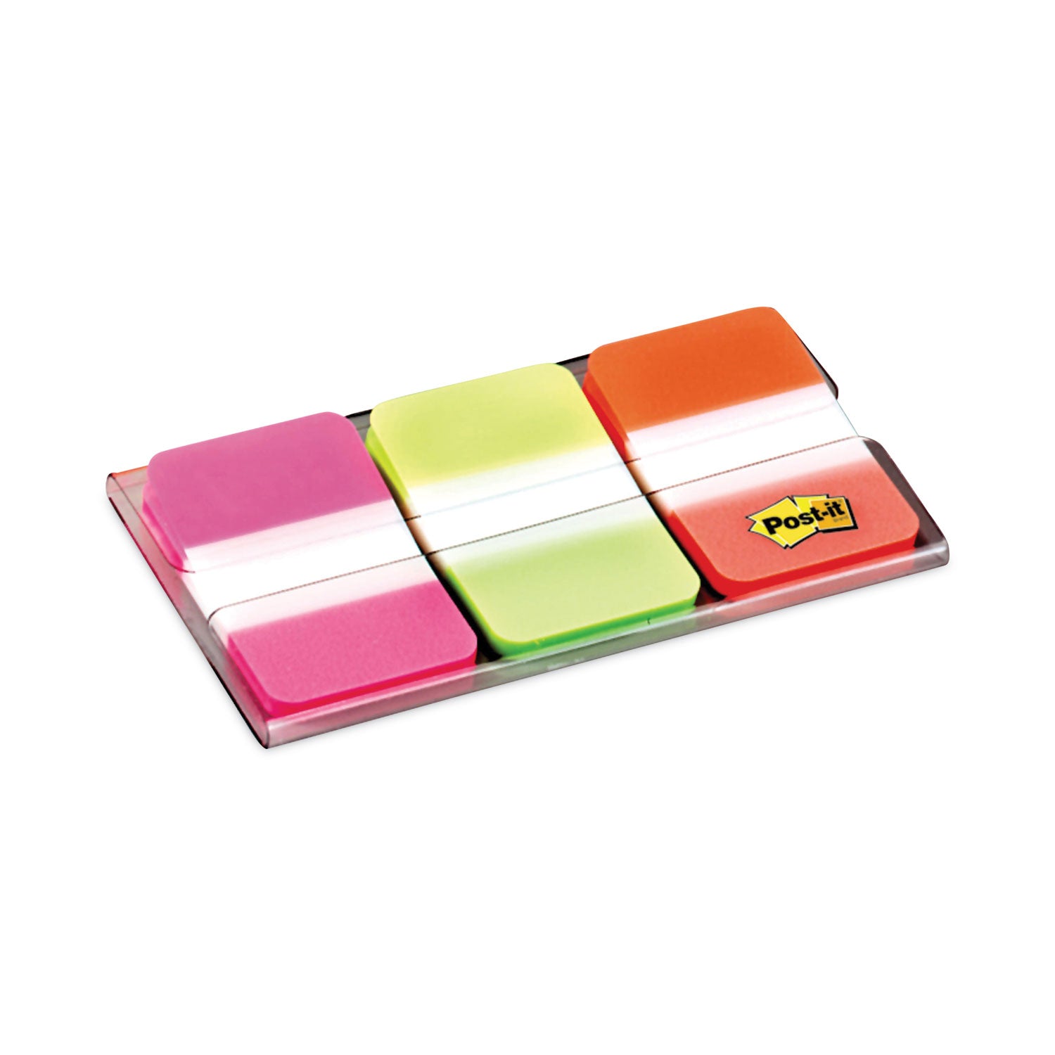 Post-it 1" Plain Solid Color Tabs, 1/5-Cut, Assorted Bright Colors, 1" Wide, 66/Pack (686PGO)