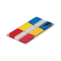 Post-it 1" Plain Solid Color Tabs, 1/5-Cut, Assorted Primary Colors, 1" Wide, 66/Pack (686RYB)