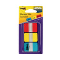 Post-it 1" Plain Solid Color Tabs, 1/5-Cut, Assorted Primary Colors, 1" Wide, 66/Pack (686RYB)