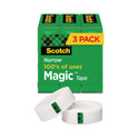 Scotch Magic Tape Refill, 1" Core, 0.5" x 36 yds, Clear, 3/Pack (810H3)