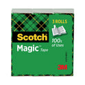 Scotch Magic Tape Refill, 1" Core, 0.75" x 83.33 ft, Clear, 3/Pack (810K3)
