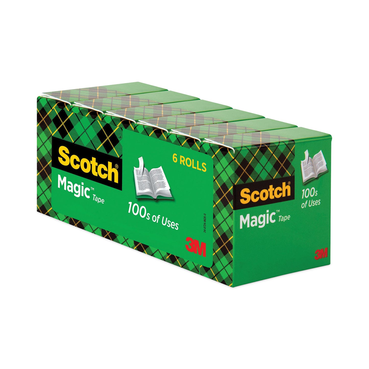 Scotch Magic Tape Refill, 1" Core, 0.75" x 83.33 ft, Clear, 6/Pack (810K6)