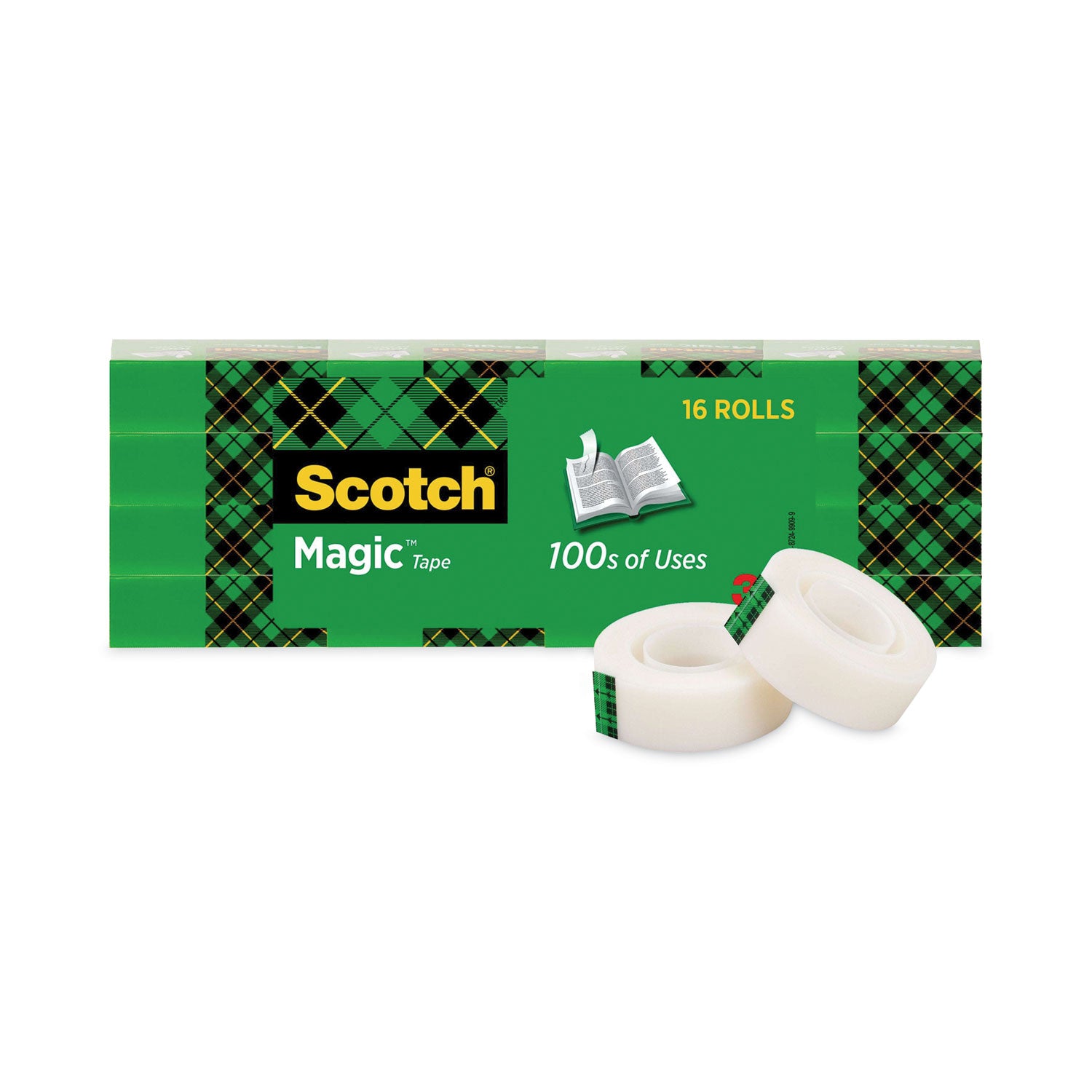 Scotch Magic Tape Value Pack, 1" Core, 0.75" x 83.33 ft, Clear, 16/Pack (810K16)