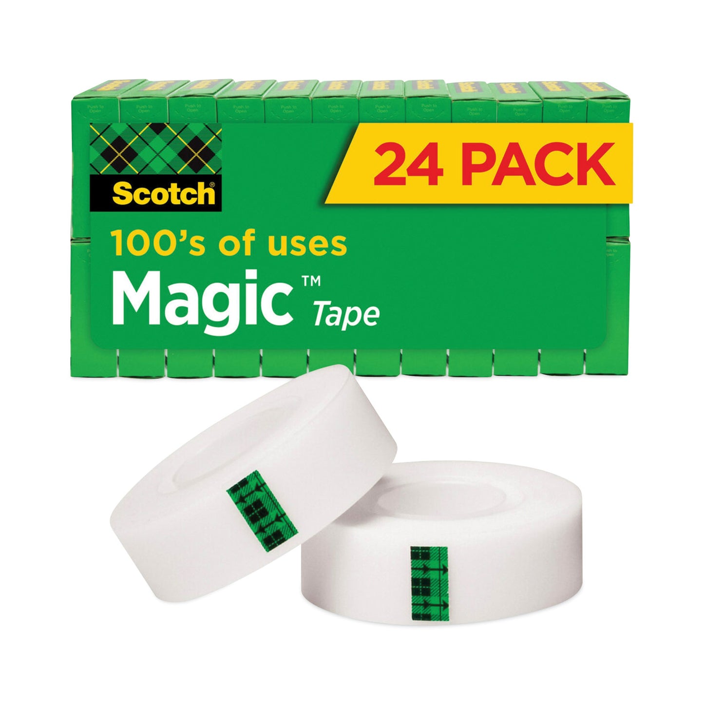 Scotch Magic Tape Value Pack, 1" Core, 0.75" x 83.33 ft, Clear, 24/Pack (810K24)