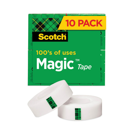 Scotch Magic Tape Value Pack, 1" Core, 0.75" x 83.33 ft, Clear, 10/Pack (810P10K)