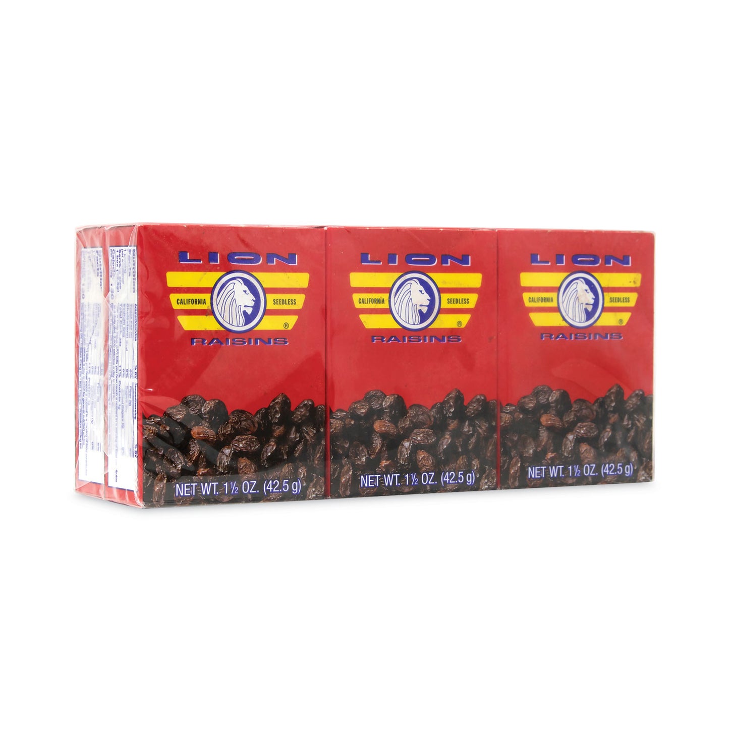 Lion California Seedless Raisins, 1.5 oz Box, 6/Pack (30801001)