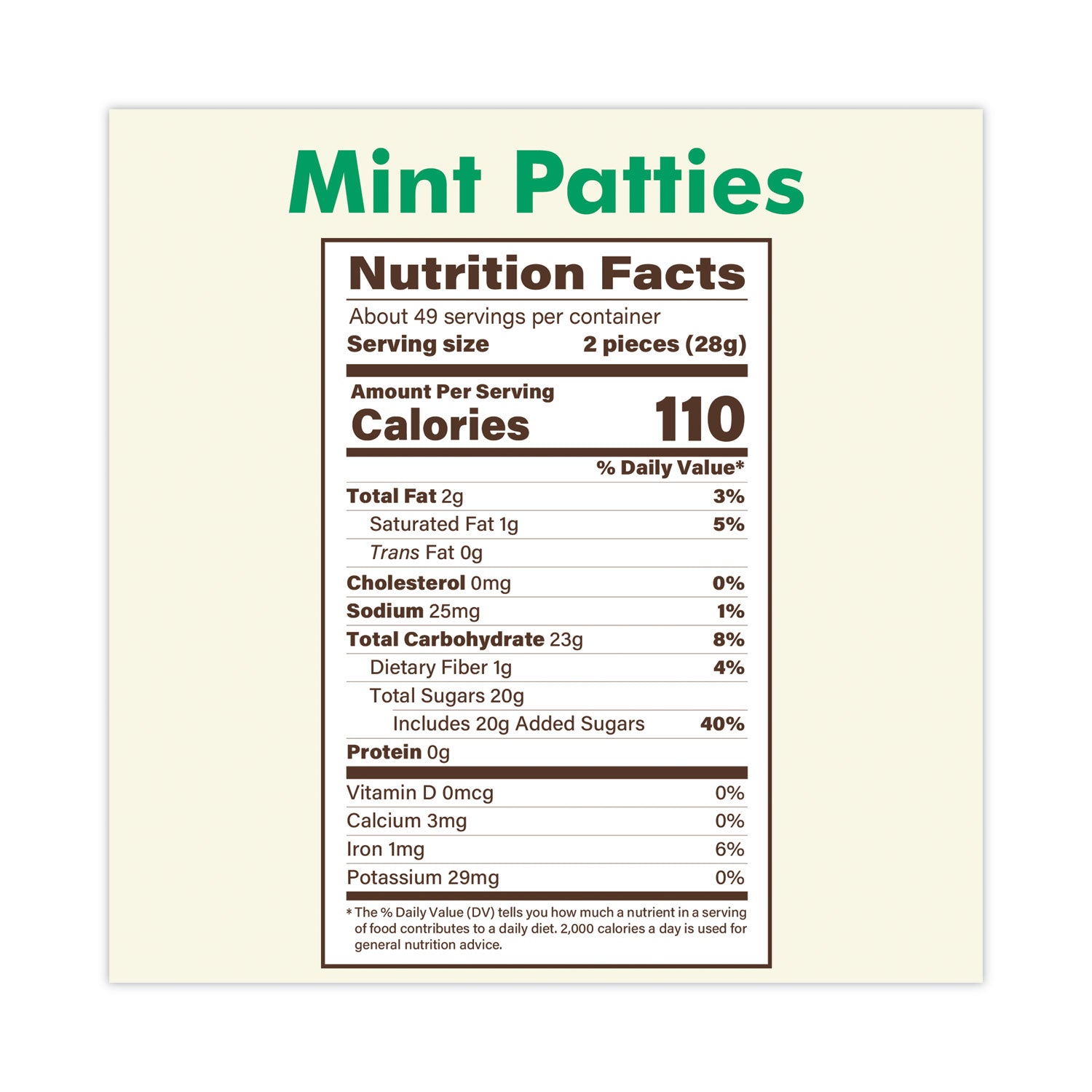 Pearson's Mint Patties,175 Individually Wrapped, 3 lb Bag (20900558)