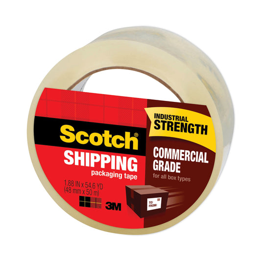 Scotch 3750 Commercial Grade Packaging Tape, 3" Core, 1.88" x 54.6 yds, Clear