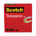 Scotch Transparent Tape, 3" Core, 0.5" x 72 yds, Transparent, 2/Pack (6002P1272)