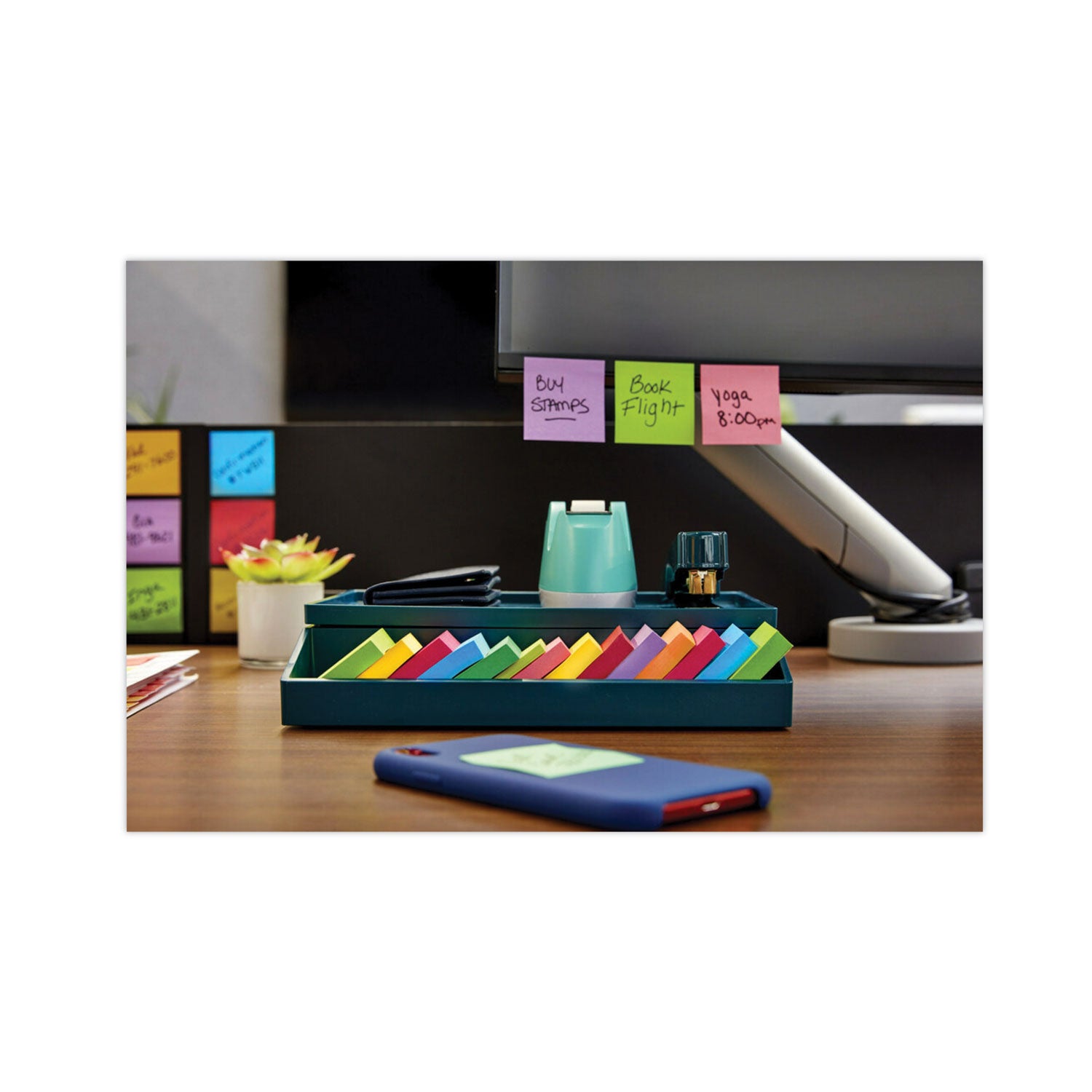 Post-it Pads in Playful Primary Collection Colors, 2" x 2", 90 Sheets/Pad, 8 Pads/Pack (6228SSAN)