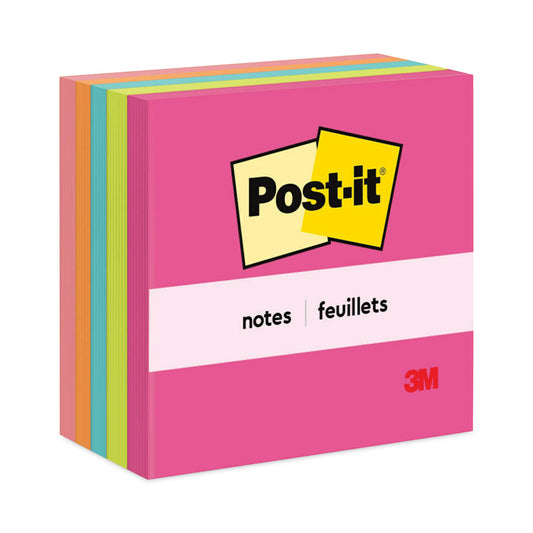 Post-it Original Pads in Poptimistic Collection Colors, 3" x 3", 100 Sheets/Pad, 5 Pads/Pack (6545PK)