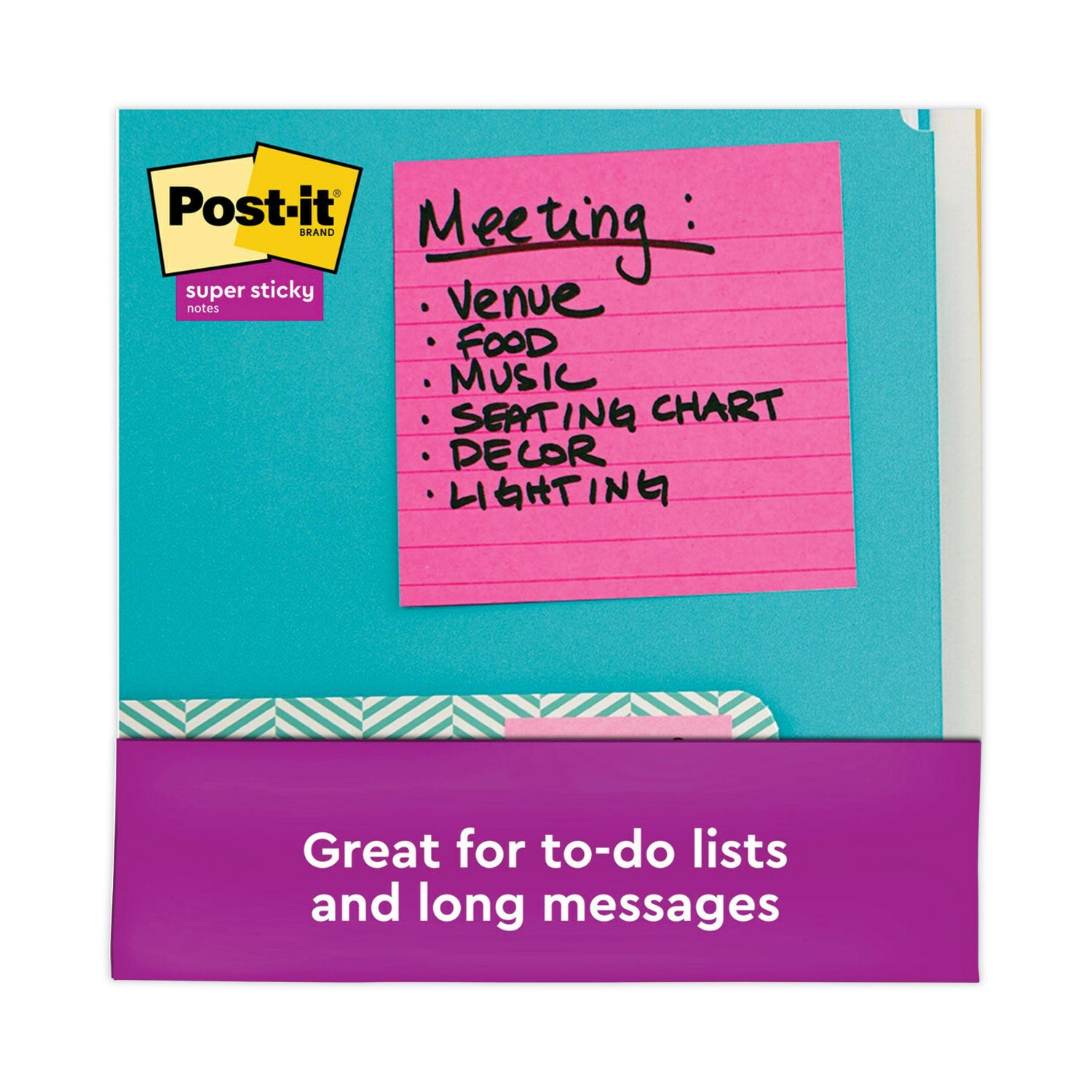 Post-it Pads in Energy Boost Collection Colors, Note Ruled, 4" x 4", 90 Sheets/Pad, 6 Pads/Pack (6756SSUC)